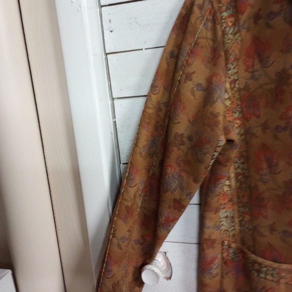 Coldwater Creek Women's Large Tapestry Brocade Jacket Blazer Floral Cottagecore. - Picture 11 of 12